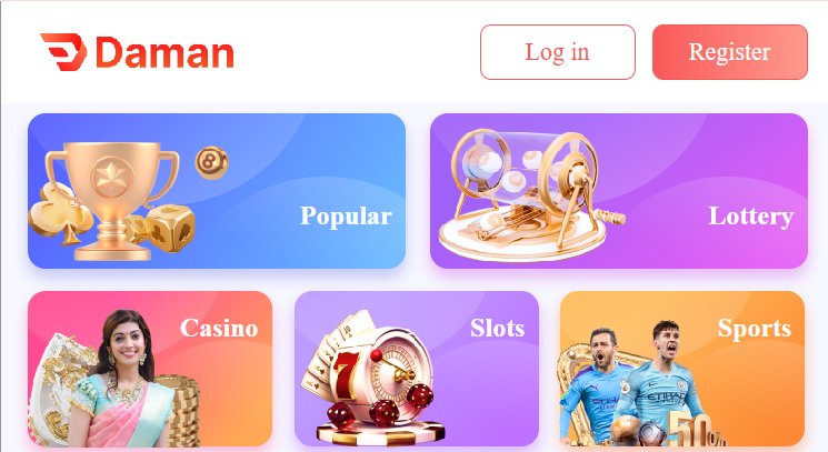 Daman Game website on desktop